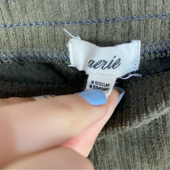 Aerie olive green ribbed corduroy flare bell bottom pants - Picture 3 of 3